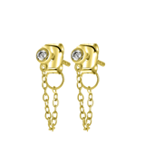 Zilveren goldplated oorknoppen met zirkonia voor dames