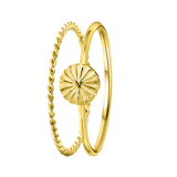 Ring aus 925 Silber, vergoldet, 2-teilig, Scheibe/Dreheffekt