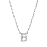 Kette & Anhänger, 925 Silber, Buchstabe mit Zirkonia