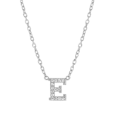 Zilveren ketting&hanger alfabet met zirkonia voor dames