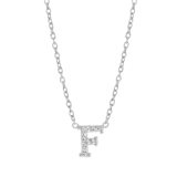 Kette & Anhänger, 925 Silber, Buchstabe mit Zirkonia