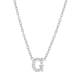Kette & Anhänger, 925 Silber, Buchstabe mit Zirkonia