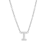 Zilveren ketting&hanger alfabet met zirkonia voor dames