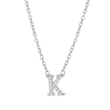 Kette & Anhänger, 925 Silber, Buchstabe mit Zirkonia