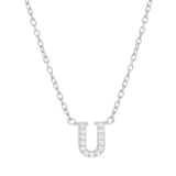 Kette & Anhänger, 925 Silber, Buchstabe mit Zirkonia