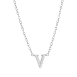 Kette & Anhänger, 925 Silber, Buchstabe mit Zirkonia