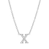 Kette & Anhänger, 925 Silber, Buchstabe mit Zirkonia