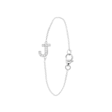 Zilveren armband alfabet met zirkonia