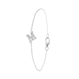 Silberarmband, Buchstabe mit Zirkonia