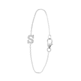 Silberarmband, Buchstabe mit Zirkonia