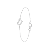 Silberarmband, Buchstabe mit Zirkonia
