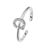 Silberring, Buchstabe mit Zirkonia