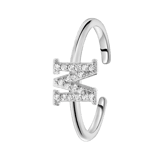 Silberring, Buchstabe mit Zirkonia