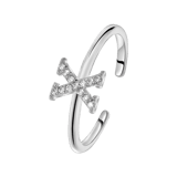 Silberring, Buchstabe mit Zirkonia