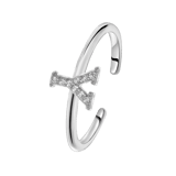 Silberring, Buchstabe mit Zirkonia