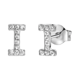 Ohrringe, 925 Silber, Buchstabe mit Zirkonia