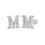 Ohrringe, 925 Silber, Buchstabe mit Zirkonia