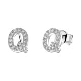 Ohrringe, 925 Silber, Buchstabe mit Zirkonia