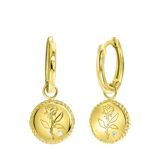 Silberohrringe, vergoldet, Rose mit Zirkonia