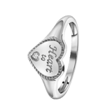 Siegelring aus 925 Silber, Herz mit Zirkonia