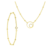 Vergoldetes Set, Armband und Halskette