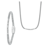 Schmuck-Set aus Edelstahl, Mesh, Steg