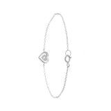Silberarmband, Doppelherz mit Zirkonia