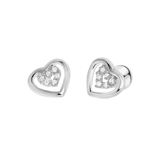 Silberohrringe, Doppelherz mit Zirkonia