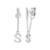 Silberohrringe mit Steg, Alphabet
