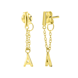 Silberohrringe mit Steg, vergoldet, Alphabet