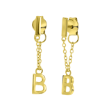 Zilveren goldplated oorknoppen met letter voor dames