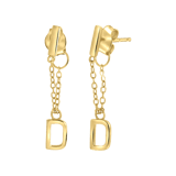 Zilveren goldplated oorknoppen met letter voor dames