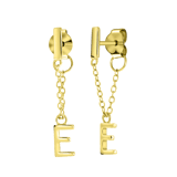 Silberohrringe mit Steg, vergoldet, Alphabet