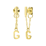 Zilveren goldplated oorknoppen met letter voor dames