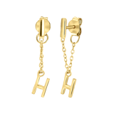 Zilveren goldplated oorknoppen met letter voor dames