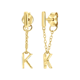 Zilveren goldplated oorknoppen met letter voor dames