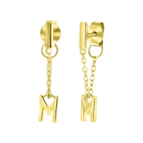Zilveren goldplated oorknoppen met letter voor dames