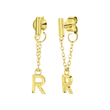 Silberohrringe mit Steg, vergoldet, Alphabet