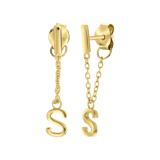 Silberohrringe mit Steg, vergoldet, Alphabet
