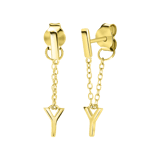 Silberohrringe mit Steg, vergoldet, Alphabet
