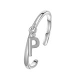 Silberring mit Buchstaben-Anhänger