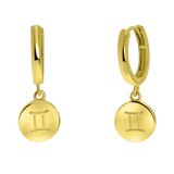 Zilveren goldplated oorringen sterrenbeeld voor dames