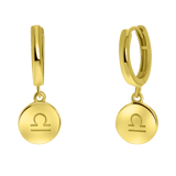 Zilveren goldplated oorringen sterrenbeeld voor dames