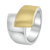 Stainless steel goldplated ring voor dames