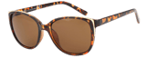 Bruine zonnebril met goudkleurige accenten