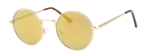 Goldfarbene Sonnenbrille mit runden Spiegelgläsern