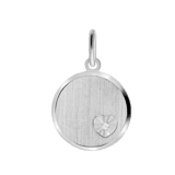 Zilveren hanger rond S met zirkonia