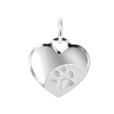 Zilveren hanger hart hondenpoot