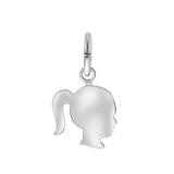Anhänger, 925 Silber, Mädchenkopf