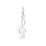 Zilveren hanger muzieksleutel